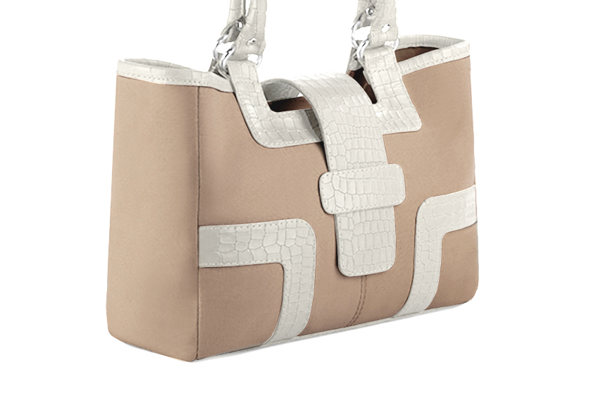 Handcrafted women's luxurious elegant handbag in premium tan beige and off white leather. Perfect for elevated everyday style.   
                Choose from our luxurious collections of leather and fabric to perfectly match your handbags to your outfits.